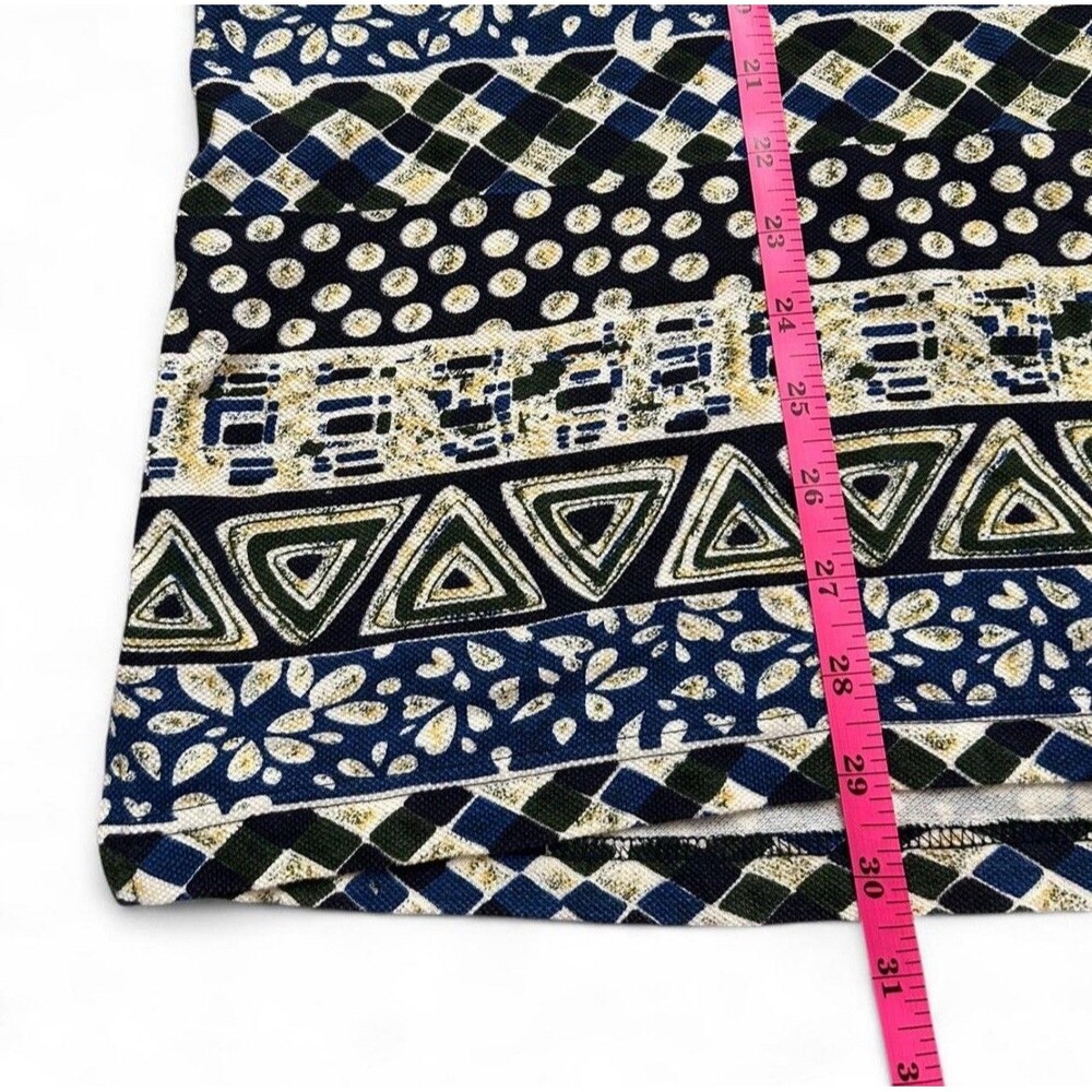 Vintage 90s Arizona Jean Co All Over Print Polo Shirt Aztec Geometric Mens M AOP - Picture 7 of 7